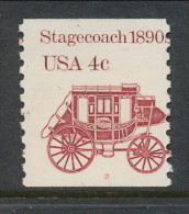 USA 1982 Scott # 1898A. Transportation Issue: Stagecoach 1890s, MNH (**), Overall Tagged Single With P#2 - Roulettes (Numéros De Planches)