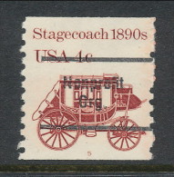 USA 1982 Scott # 1898Ab. Transportation Issue: Stagecoach 1890s, MNH (**), Tagged Omited, P#5 - Coils (Plate Numbers)