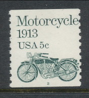 USA 1983 Scott # 1899. Transportation Issue: Motorcycle 1913, MNH (**), Single P#2 - Coils (Plate Numbers)