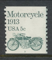 USA 1983 Scott # 1899. Transportation Issue: Motorcycle 1913, MNH (**), Single P#3 - Coils (Plate Numbers)