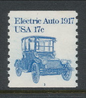 USA 1981 Scott # 1906. Transportation Issue: Electric Auto 1917s, MNH (**). Tagget  P#1 - Rollen (Plaatnummers)