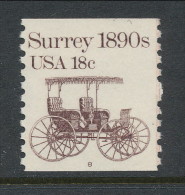 USA 1981 Scott # 1907. Transportation Issue: Surrey 1890s MNH (**). Tagget  Omitted P#8 - Ruedecillas (Números De Placas)