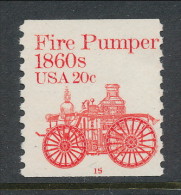 USA 1981 Scott # 1908. Transportation Issue: Fire  Pumper 1860s, MNH (**). Tagget  P#15 - Coils (Plate Numbers)