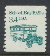 USA 1985 Scott # 2123. Transportation Issue: School Bus 1920s, MNH (**). Tagget P#2 - Ruedecillas (Números De Placas)