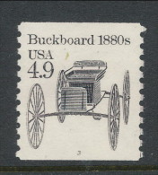 USA 1985 Scott # 2124. Transportation Issue: Buckboard 1880s, P# 3, MNH (**). - Ruedecillas (Números De Placas)