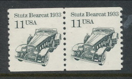 USA 1985 Scott # 2131. Transportation Issue: Stutz Bearcat 1933, Pair MNH (**). - Coils & Coil Singles