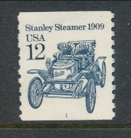 USA 1985 Scott # 2132. Transportation Issue: Stanley Steamer 1909. Set Of 2 With  P#1 And P#2, MNH (**). - Coils (Plate Numbers)