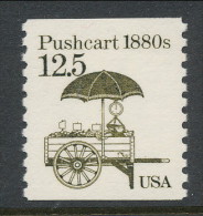 USA 1985 Scott # 2133 And 2133a. Transportation Issue: Pushcart.  Set Of 2, MNH (**). - Coils & Coil Singles