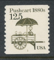 USA 1985 Scott # 2133. Transportation Issue: Pushcart. Set Of 2 With P#1 And P#2, MNH (**). - Ruedecillas (Números De Placas)