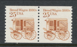 USA 1986 Scott # 2136. Transportation Issue: Brread Wagon 1880s. Pair, MNH (**). - Coils & Coil Singles