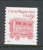 USA 1995 Scott # 2452D. Transportation Issue: Circus Wagon 1900s. P#S1 MNH (**). - Coils (Plate Numbers)