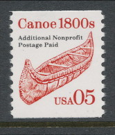 USA 1991 Scott # 2454. Transportation Issue: Canoe 1800s. Precancel, MNH (**). - Coils & Coil Singles