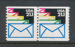 USA 1985 Scott # 2150. Sealed Envelops, Pair With P# 111111, MNH (**). - Roulettes (Numéros De Planches)