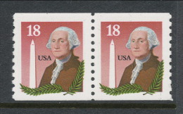 USA 1985 Scott # 2149a. George Washington, Washington Monument, Pair, MNH (**). - Roulettes