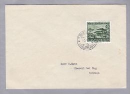 Liechtenstein 1954-09-03 TRIESEN Brief Nach Oberwil Mit 20 Rp. - Storia Postale
