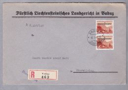 Liechtenstein Dienst 1948-01-12 VADUZ R-Brief Nach Oberwil - Official
