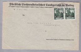 Liechtenstein Dienst 1934-08-22 Vaduz Ortsbrief Mit Paar 2 X 5 Rp. - Official