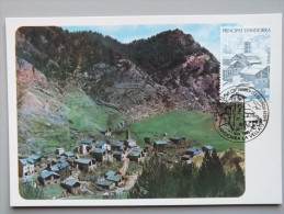 Andorra Spanisch 185 Yv 176 Maximumkarte MK/MC, ESST, Dorf Pal Im Winter - Lettres & Documents