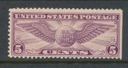 USA 1930 Scott # C12, Air Mail: Winget Globe,  3 Side Perforated, MNH (**) - 1b. 1918-1940 Nuevos