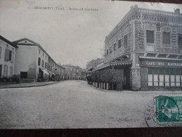 CPA Ralmont Tarn. Boulevard Gambette .Café Huc Raynaud - Realmont