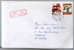 Chine Lettre Par Avion Air Mail CAD Illisible / 2 Tp Pour Rivery Somme France - Other & Unclassified