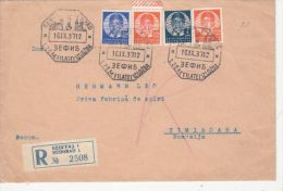 KING PETER 2ND, STAMPS ON REGISTERED COVER, 1937, YOUGOSLAVIA - Storia Postale