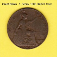 GREAT BRITAIN    1  PENNY  1909  (KM # 794.2) - D. 1 Penny