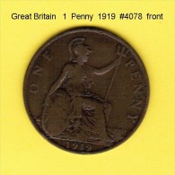 GREAT BRITAIN    1  PENNY  1919  (KM # 810) - D. 1 Penny
