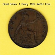GREAT BRITAIN    1  PENNY  1922  (KM # 810) - D. 1 Penny