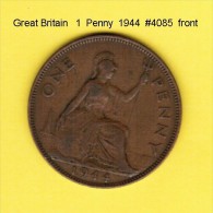 GREAT BRITAIN    1  PENNY  1944  (KM # 845) - D. 1 Penny