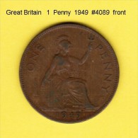GREAT BRITAIN    1  PENNY  1949  (KM # 869) - D. 1 Penny