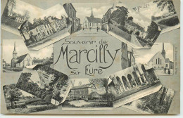 DEP 27 MARCILLY SUR EURE SOUVENIR DE ....AVEC PLUSIEURS VUES DE LA COMMUNE - Marcilly-sur-Eure