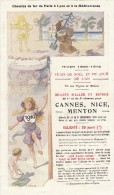 PUB Chemins De Fer De Paris à Lyon Et à La Méditerranée.Fêtes De Noël + Jour De L'An. Cannes, Etc. 1909 Illust. WILLETTE - Reclame