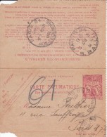 A27 - Entier Postal De France -  Carte Pneumatique 1,50f. Télégraphe Oblitéré Paris 84 Rue Ballu - Paris 61 Rue Legendre - Pneumatiques