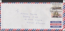 BARBADOS Brief Postal History Envelope Air Mail BB 005 Ships - Barbados (1966-...)