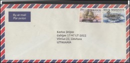 BARBADOS Brief Postal History Envelope Air Mail BB 009 Ships - Barbados (1966-...)