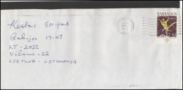 BARBADOS Brief Postal History Envelope  BB 011 Sports Gymnastics - Barbados (1966-...)