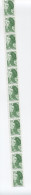 FRANCE  Roulettes De 11 Yvert N° 84 Liberté Vert 1f70 - Coil Stamps