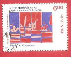 INDIA USATO - 1994 - Eigth Triennale Art Exhibition - "Windows" By K.Subramanian - 6 India Rupee - Michel IN 1421 - Gebruikt