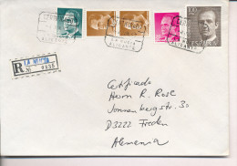 Gelaufener Einschreibebrief (R-letter) Von Spanien Nach Deutschland, 1987 - *) - Usados