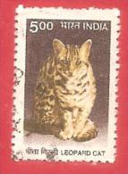 INDIA USATO - 2000 - Leopard Cat (Prionailurus Bengalensis) - 5 ₨ - India Rupee - Michel IN 1759 - Gebruikt