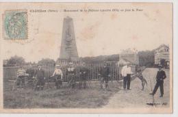 CHATILLON : MONUMENT DE LA DEFENSE - CYCLISTES - ECRITE EN 190? - 2 SCANS - - Châtillon