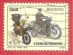 ITALIA REPUBBLICA USATO - 2013 - Europa - Motocicli Usati Per Servizio Postale - Veicolo Portalettere - € 0,70 - S. 3390 - 2011-20: Used