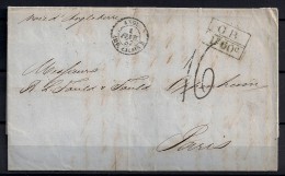 1857, CORREO MARÍTIMO, LA HABANA - PARIS, VIA INGLATERRA, MARCAS DE INTERCAMBIO FRANCO - BRITÁNICO - Voorfilatelie