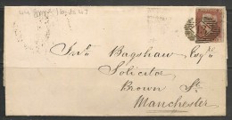 UK - VF  1844 ENTIRE COVER To MANCHESTER - Stamp Seems Cut By Hand - VF Complete WAX SEAL - Briefe U. Dokumente