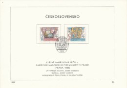 Czechoslovakia / First Day Sheet (1988/08b) Praha: Museum Of Czech Literature, Strahov Monastery (PRAGA 1988) - Abbeys & Monasteries