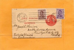 Argentina 1917 Wrapper Mailed To USA - Entiers Postaux