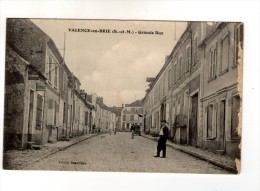 Cp , 77 , VALENCE EN BRIE , Grande Rue, écrite 1916 - Autres & Non Classés