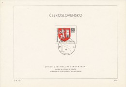 Czechoslovakia / First Day Sheet (1975/06 A) Nymburk: Coats Of Arms Of Czechoslovak Cities - Nymburk (lion, Tower) - Andere & Zonder Classificatie