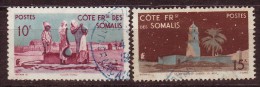 COTE DES SOMALIES - 1947 - YT N° 279 /280 - Oblitérés - - Oblitérés
